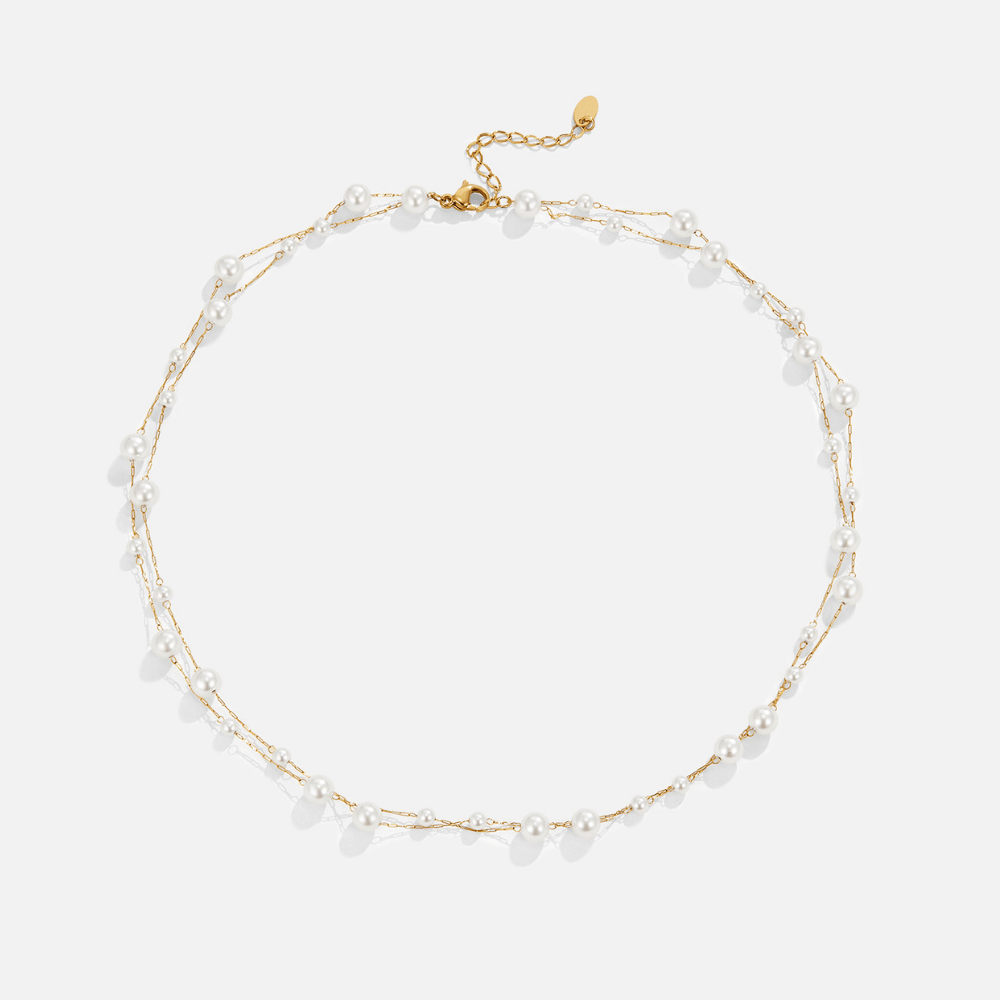 Layered Tori Pearl Necklace