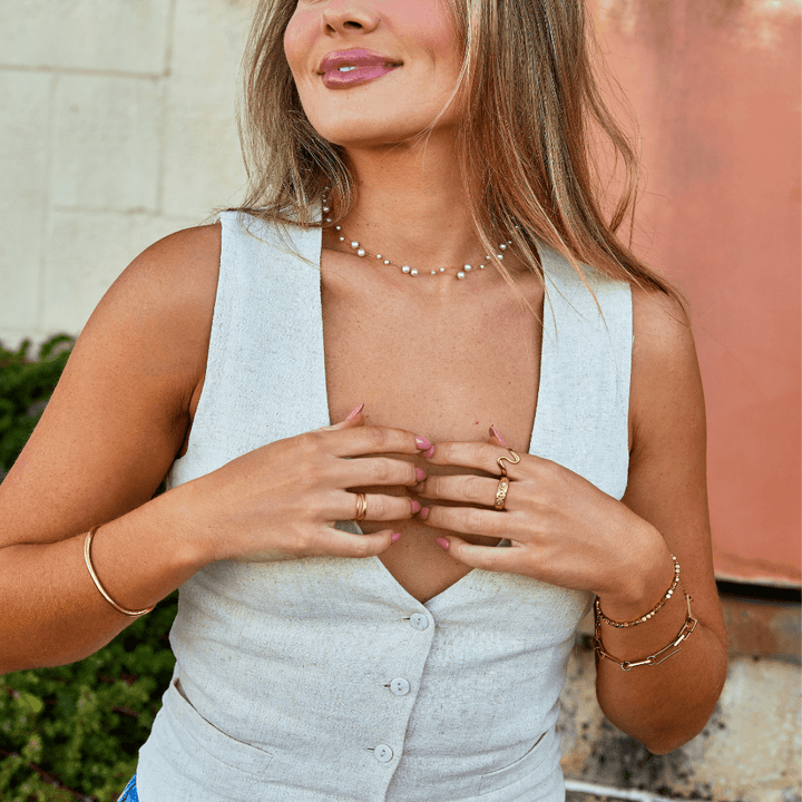 Layered Tori Pearl Necklace