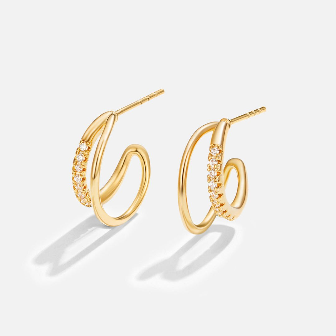 Leyla Crystal Double Hoop Earrings