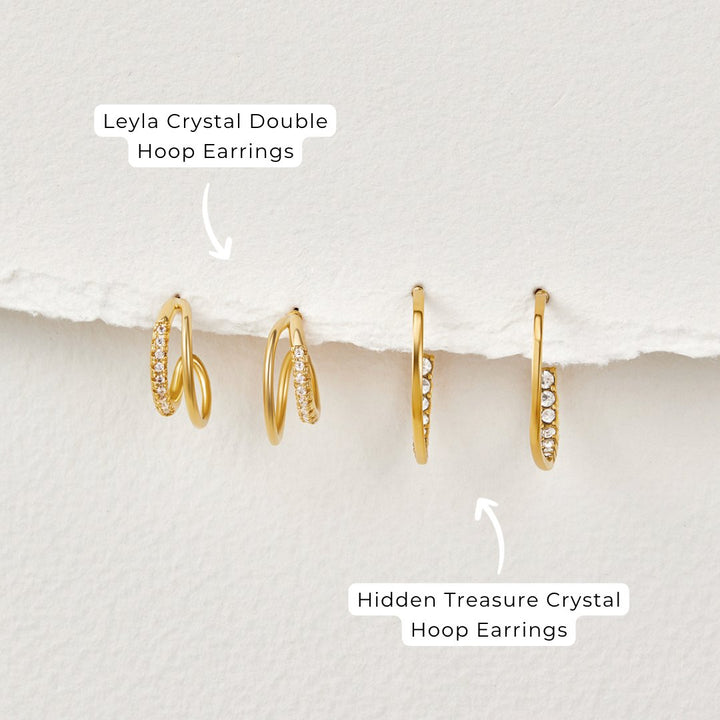 Leyla Crystal Double Hoop Earrings