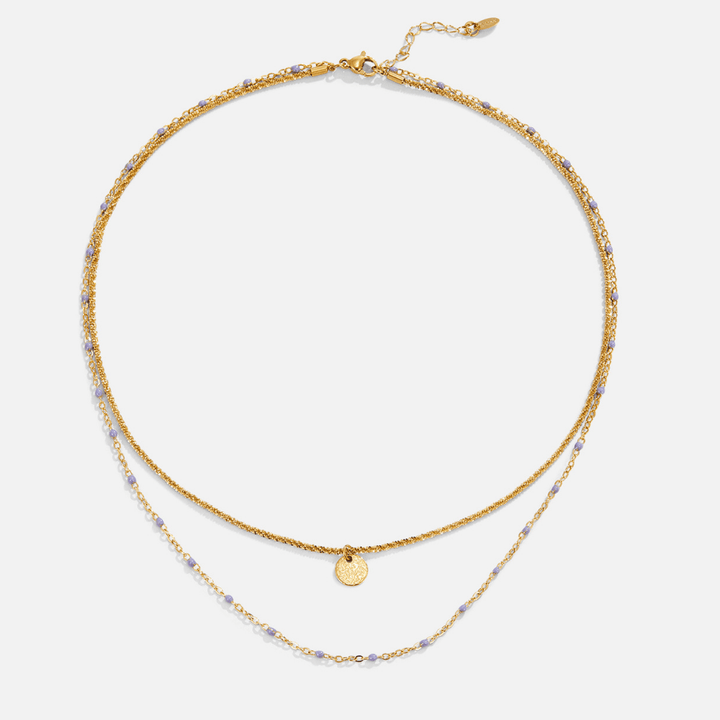 Lia Layered Gold Coin Bead Necklace