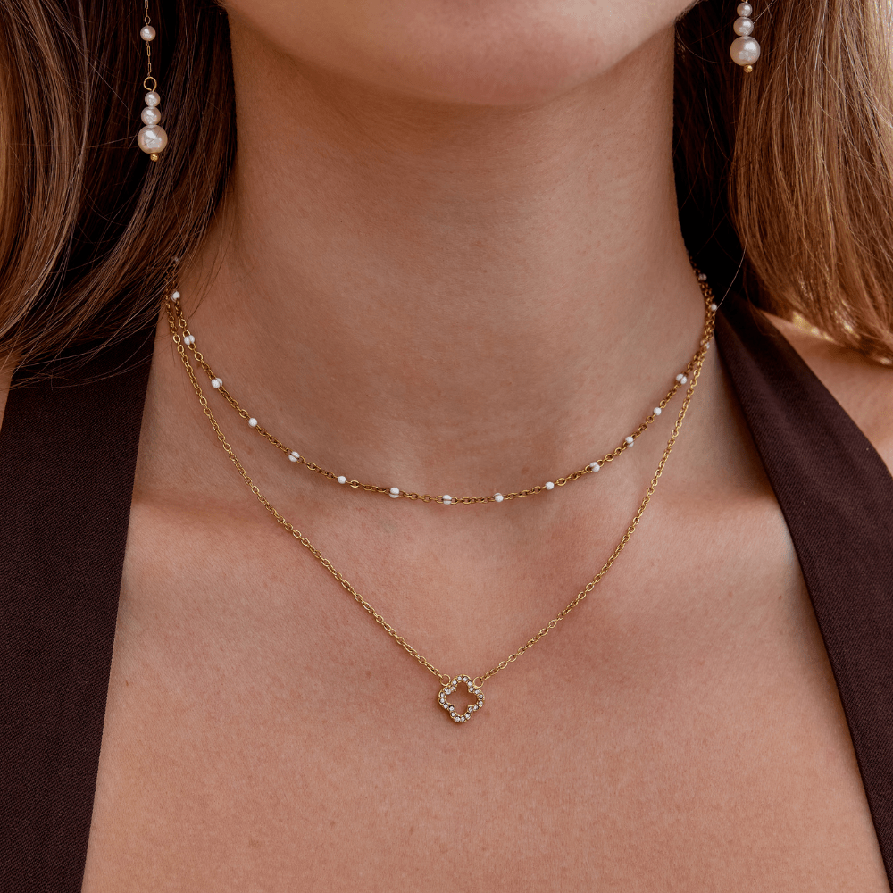 Luxe Crystal Clover Necklace