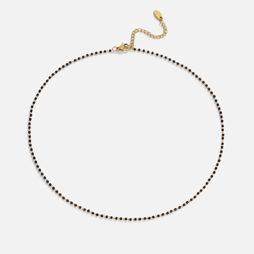 Maisie Black Bead Necklace