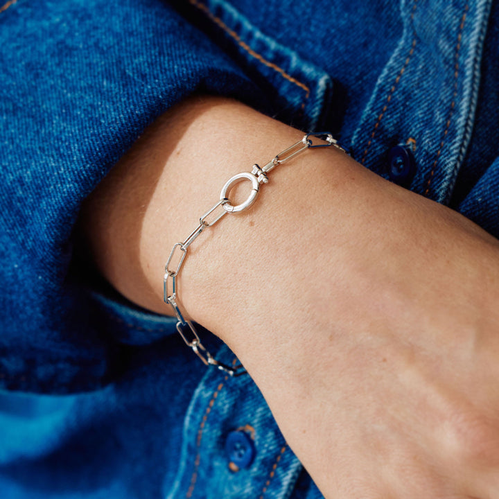 Paperclip Chain Bracelet With Front Clasp