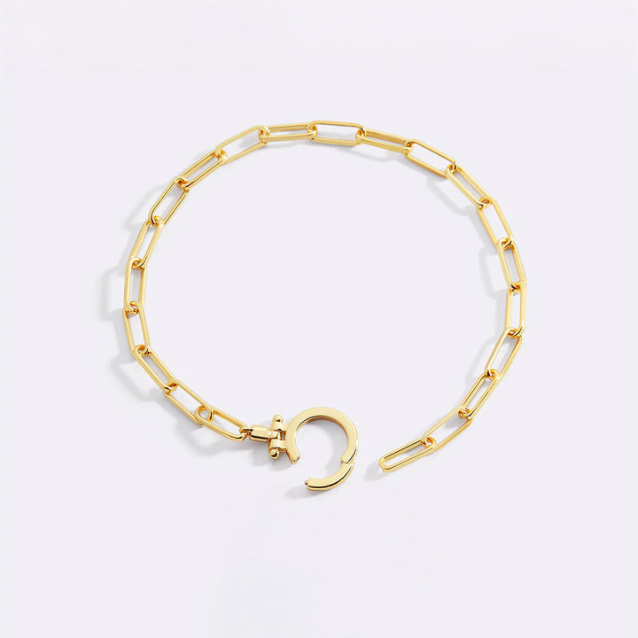 Paperclip Chain Bracelet With Front Clasp