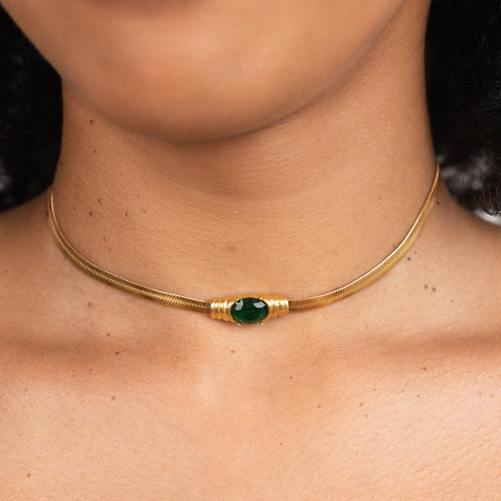 Monica Green Crystal Necklace