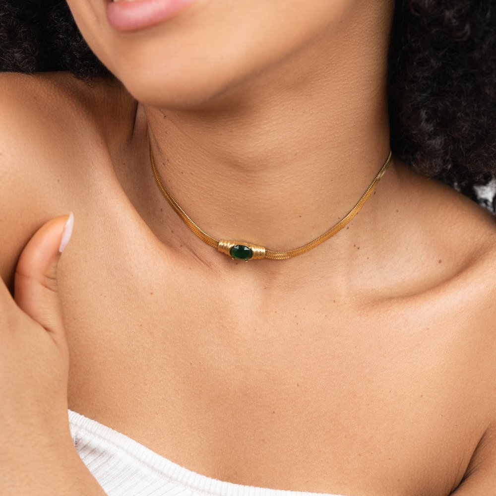 Monica Green Crystal Necklace