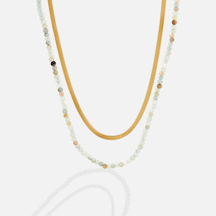 Neesa Stone Beads Layered Necklace