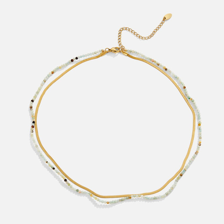 Neesa Stone Beads Layered Necklace