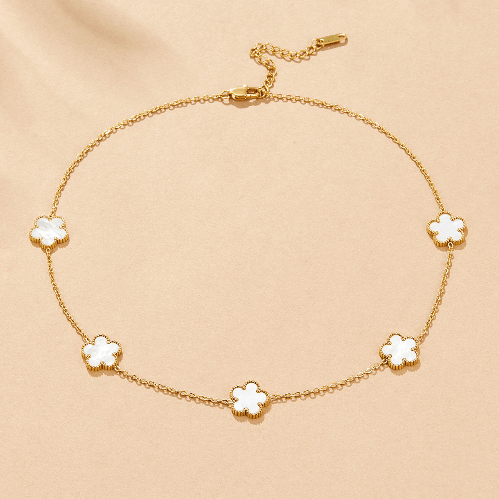 Pearl Shell Clover Necklace