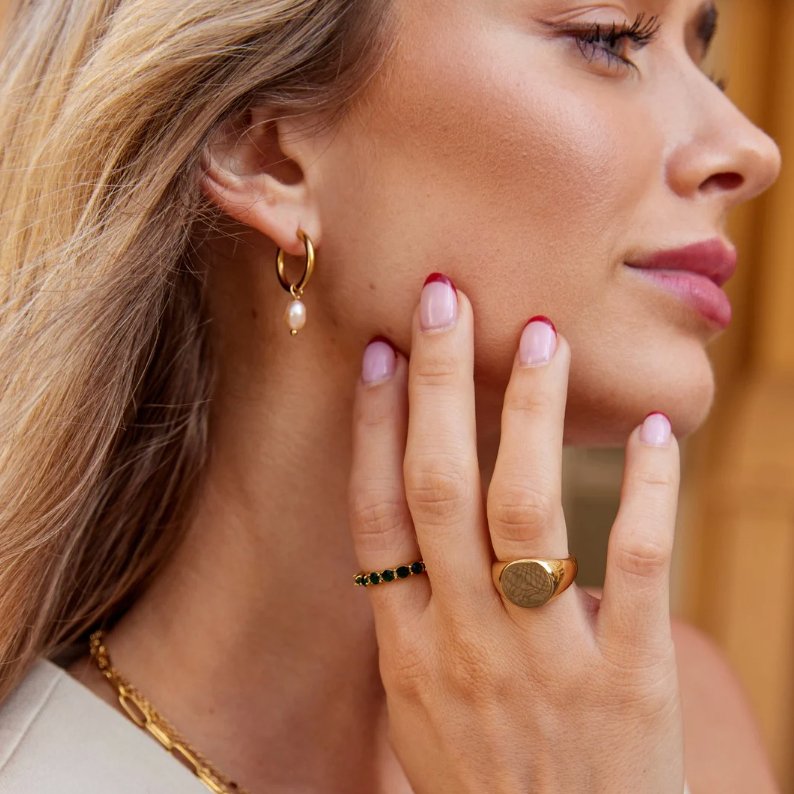 Pink Freshwater Pearl Bella Hoop Earrings