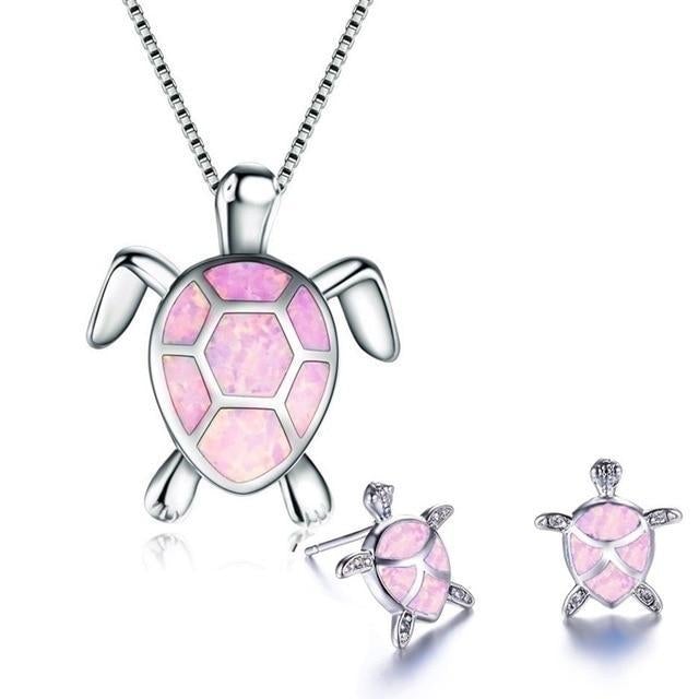 Opal Sea Turtle Jewelry Set