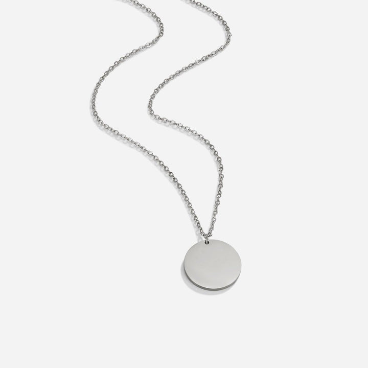 Minimal Round Disc Pendant Necklace