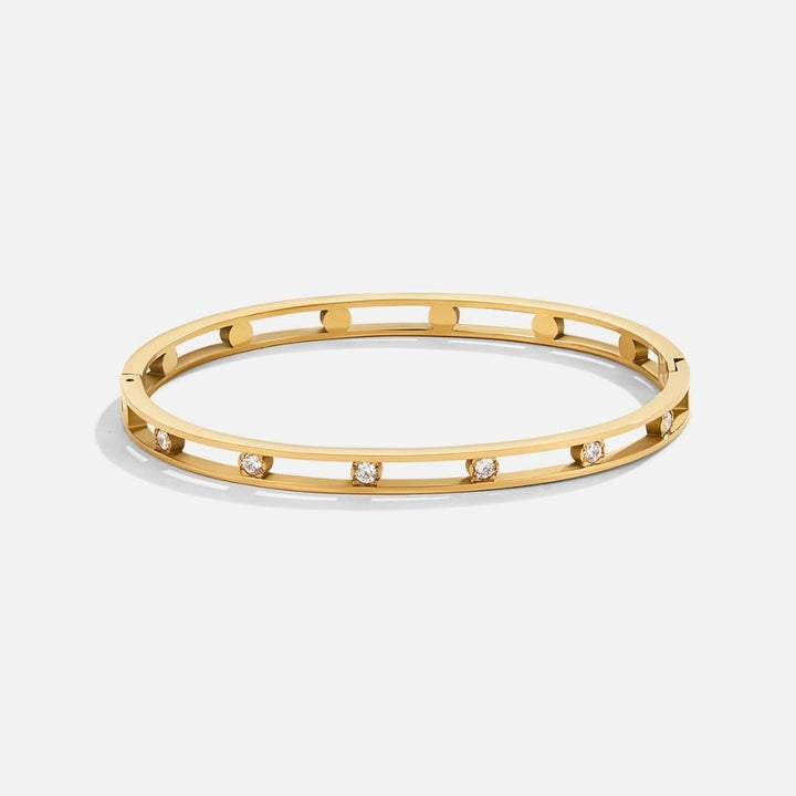 Crystal Accent Gold Tone Bangle