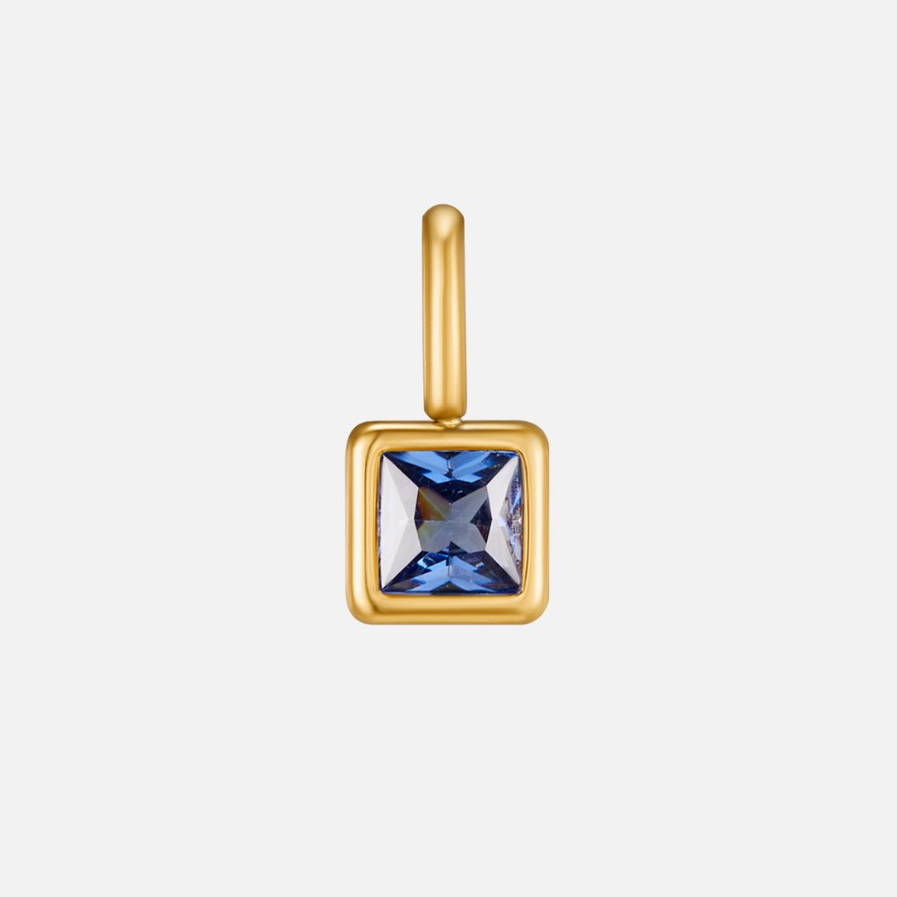 Square Pendant Birthstone Necklace