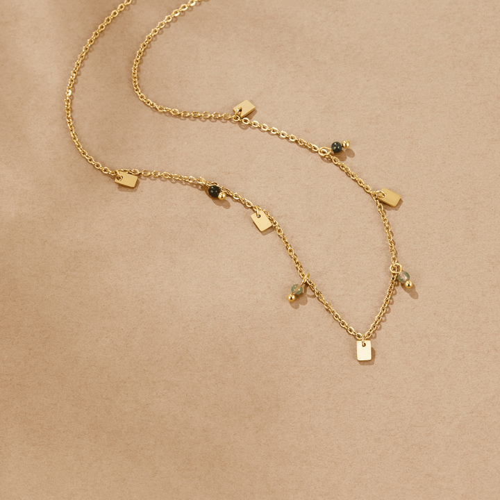 Tara Gold Square Droplet Necklace