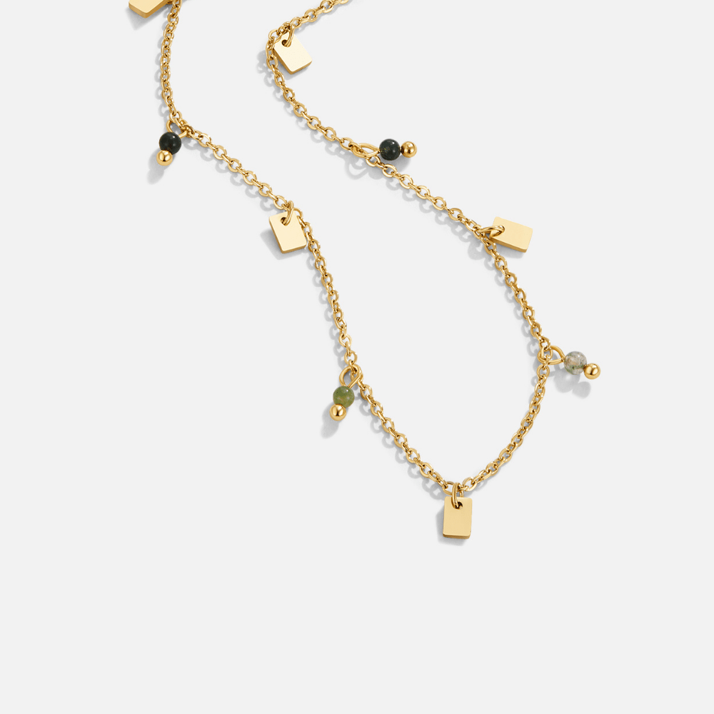 Tara Gold Square Droplet Necklace