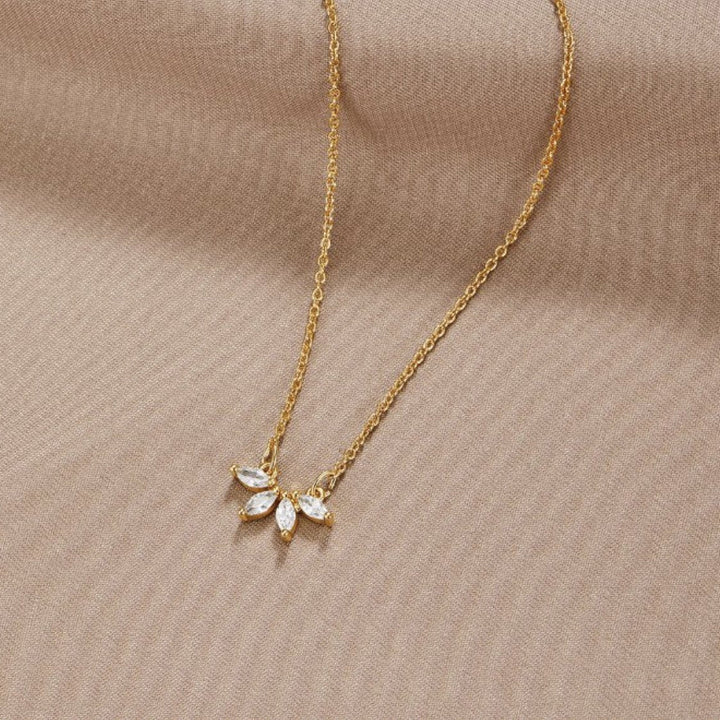 Tiffany Crystal Leaf Pendant Necklace