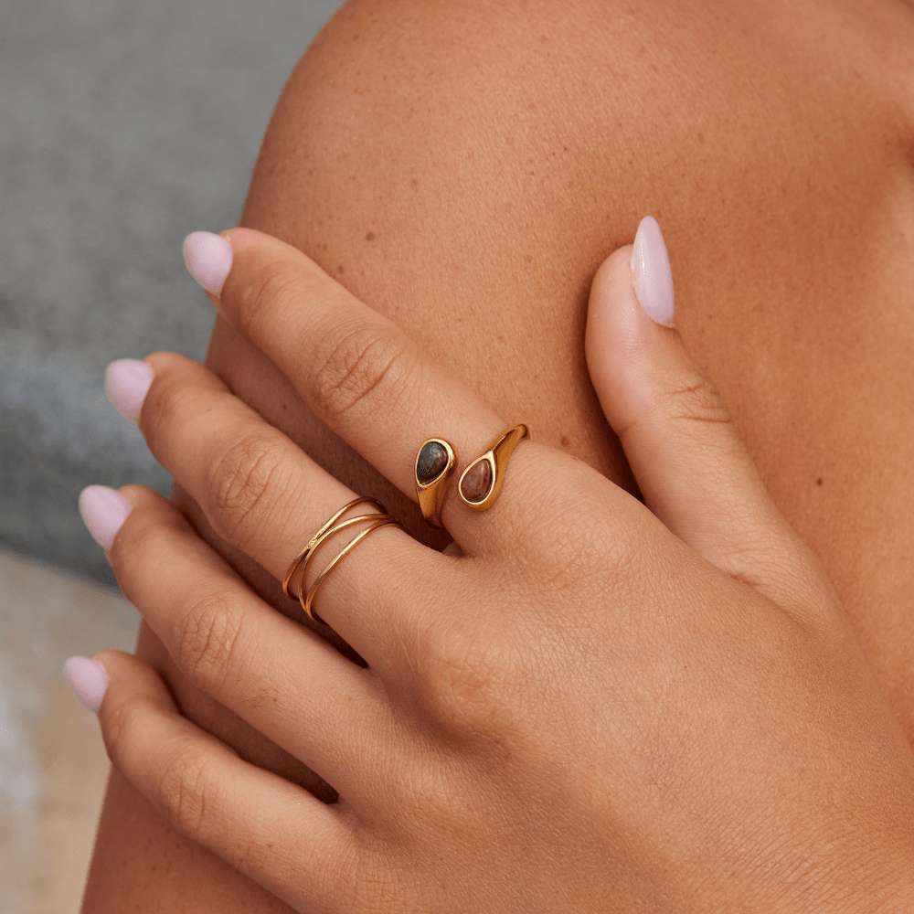 Tiger Eye Stone Wrap Ring