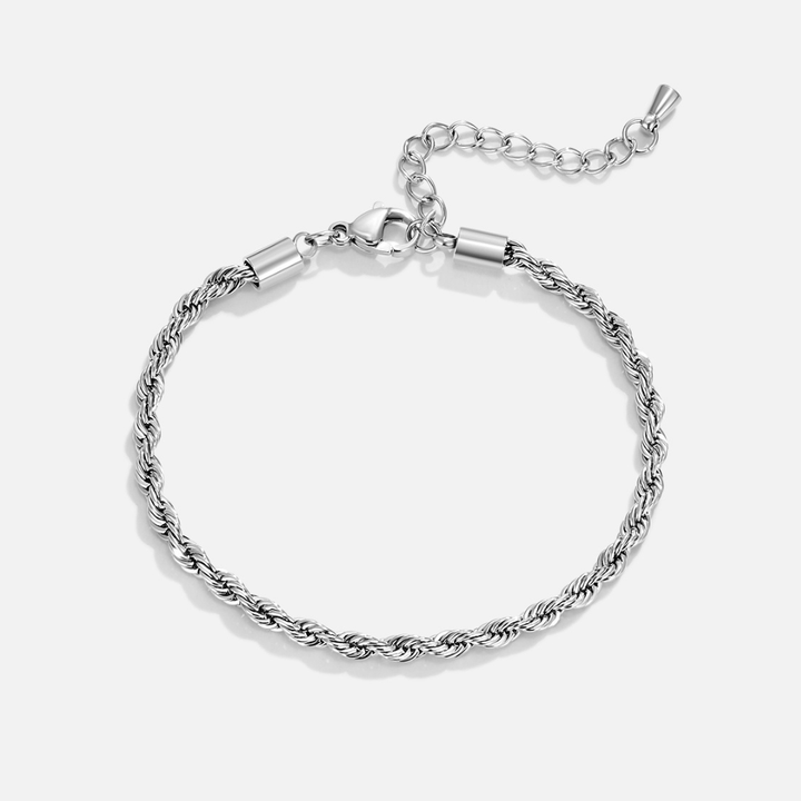 Twisted Silver Chain Bracelet