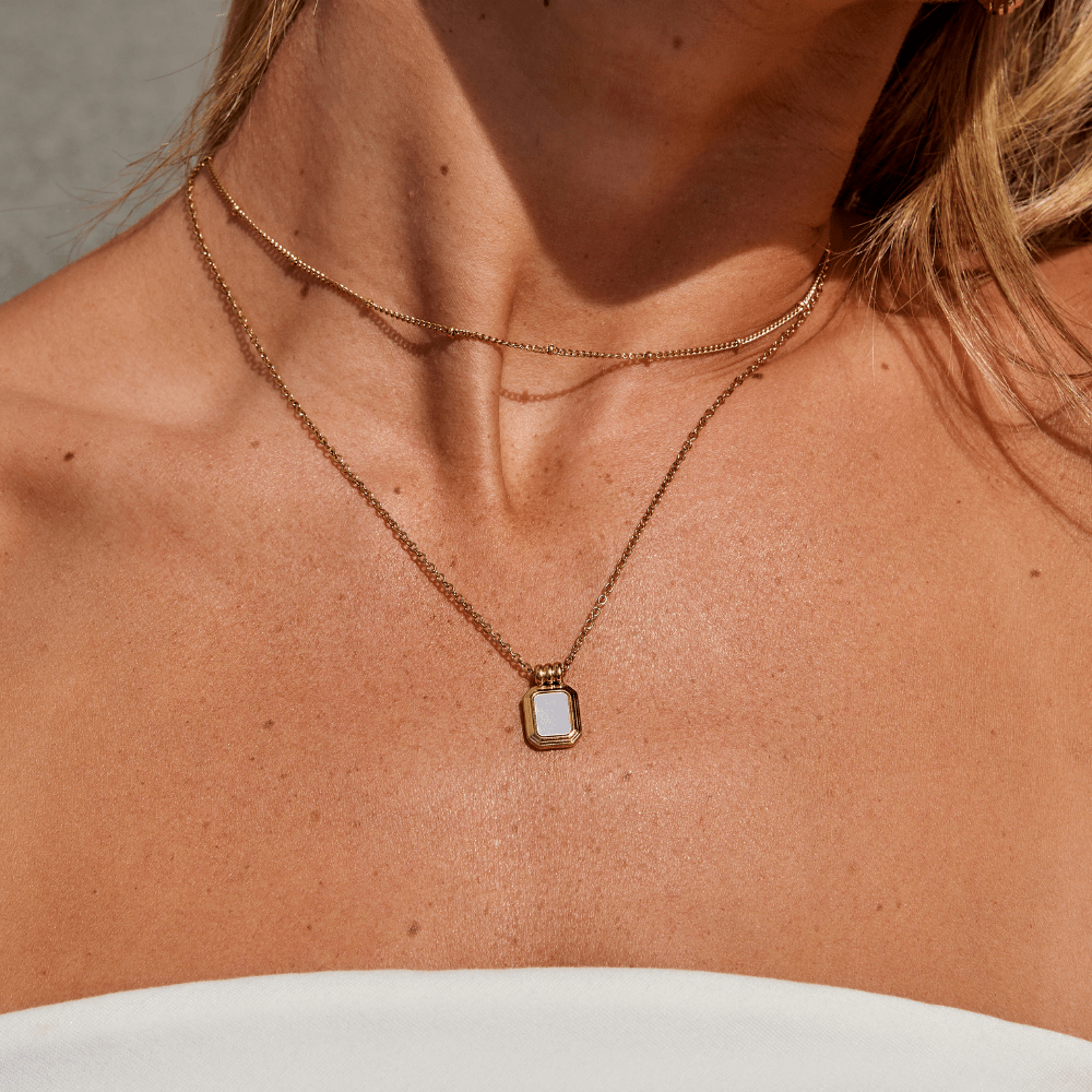Valerie Layered White Pendant Necklace
