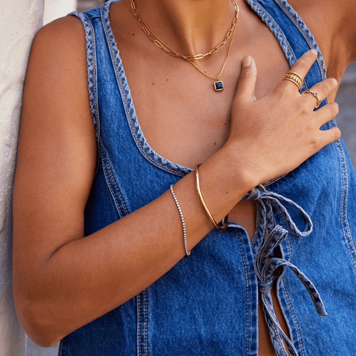 Polished Gold Open Cuff Bangle