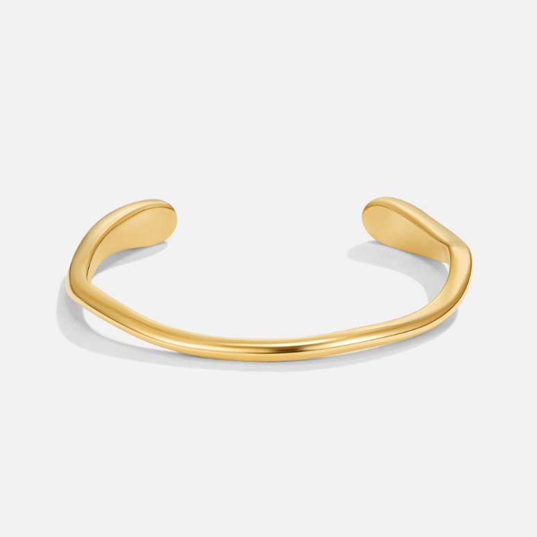 Polished Gold Open Cuff Bangle